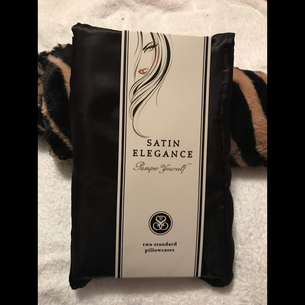 Two Satin Elegance Black Pillowcase